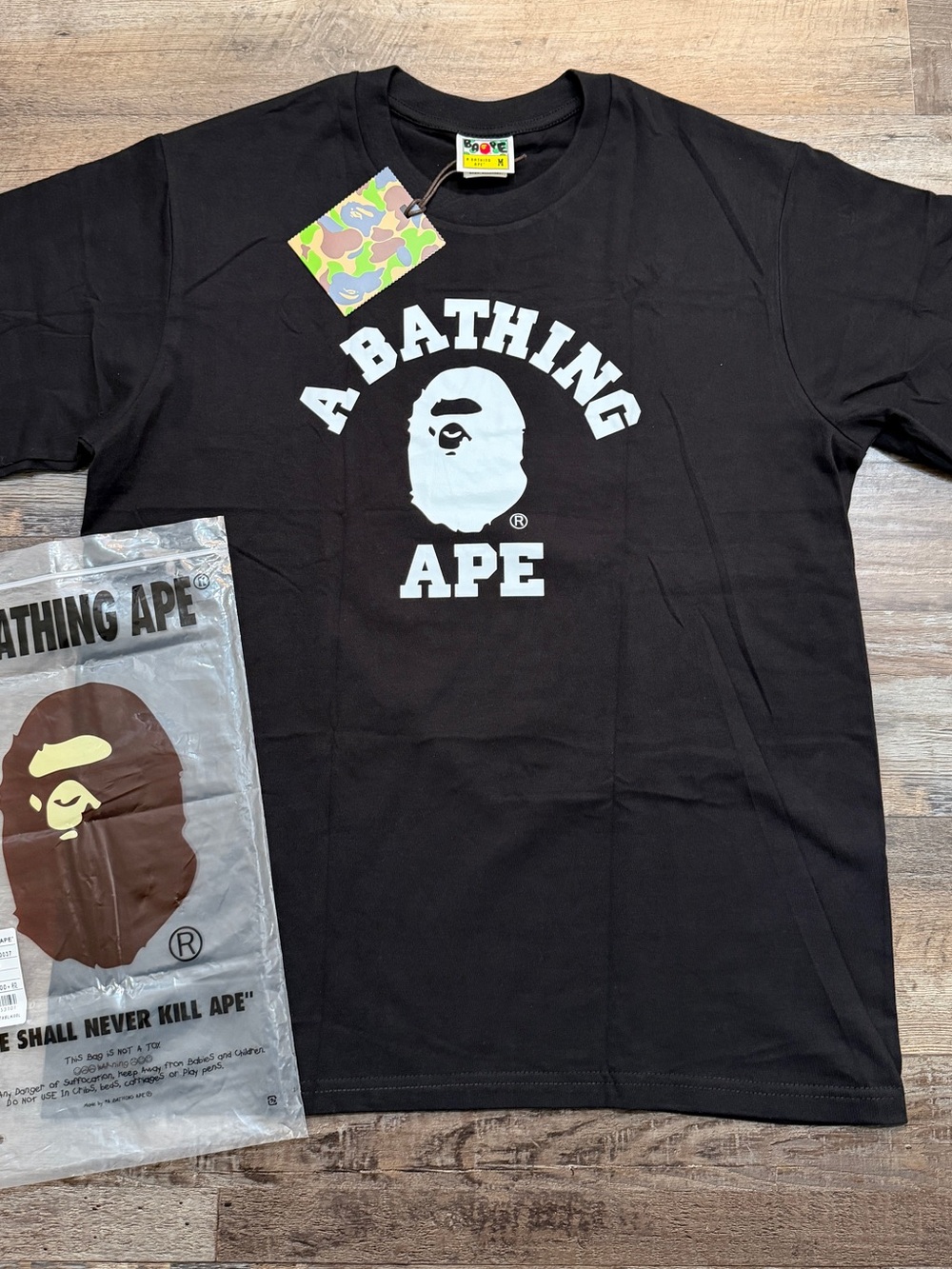 A Bathing Ape Black Short Sleeve Logo Tee